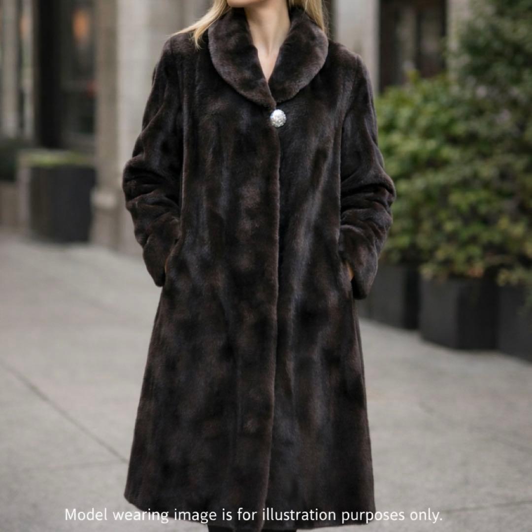 【着丈100cm】ヴァレンティノ シェアードミンク リアルファーコート 銀サガ