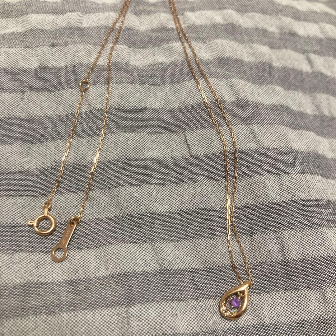 ゴールド涙型ペンダントネックレス