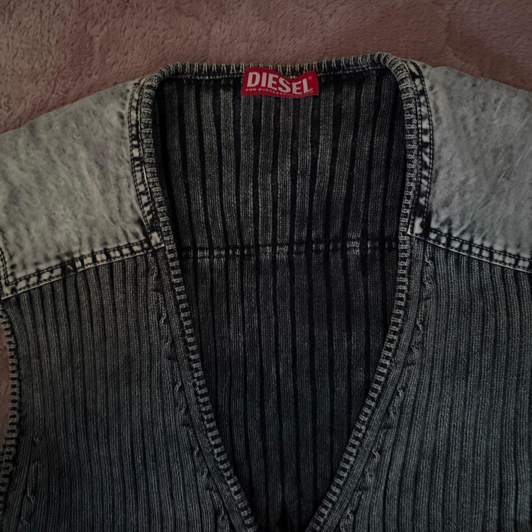 DIESEL リブジッパーベスト メンズ