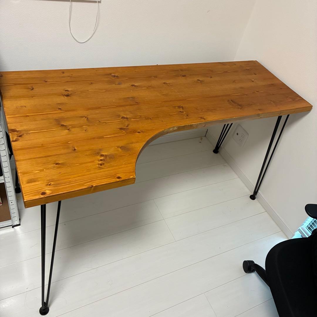 幅140 L字デスク インダストリアル調 ヴィンテージ オフィス LOWYA