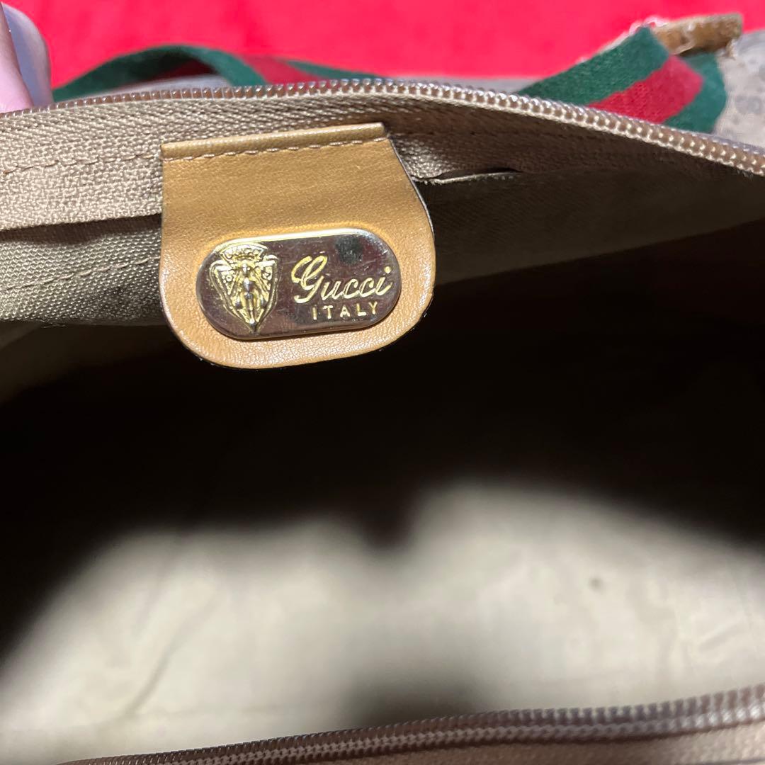 GUCCI グッチ　ボストンバック　シェリー　マイクロ　GG柄　大容量　旅行用