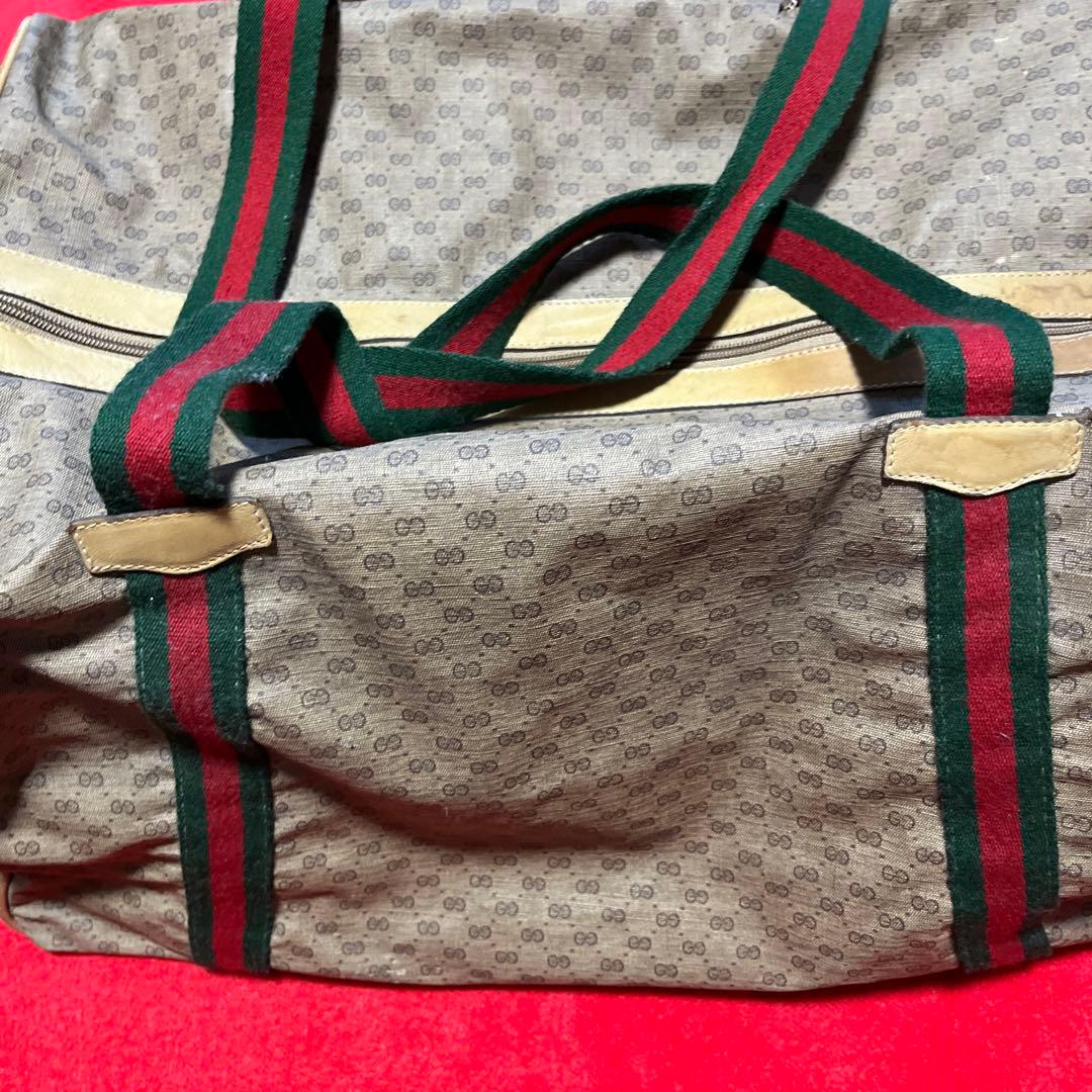 GUCCI グッチ　ボストンバック　シェリー　マイクロ　GG柄　大容量　旅行用