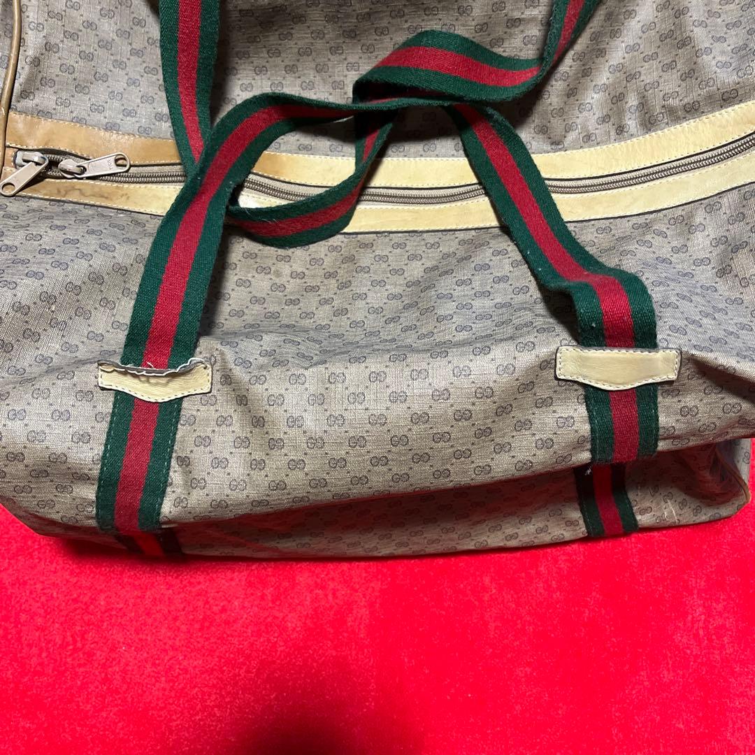 GUCCI グッチ　ボストンバック　シェリー　マイクロ　GG柄　大容量　旅行用