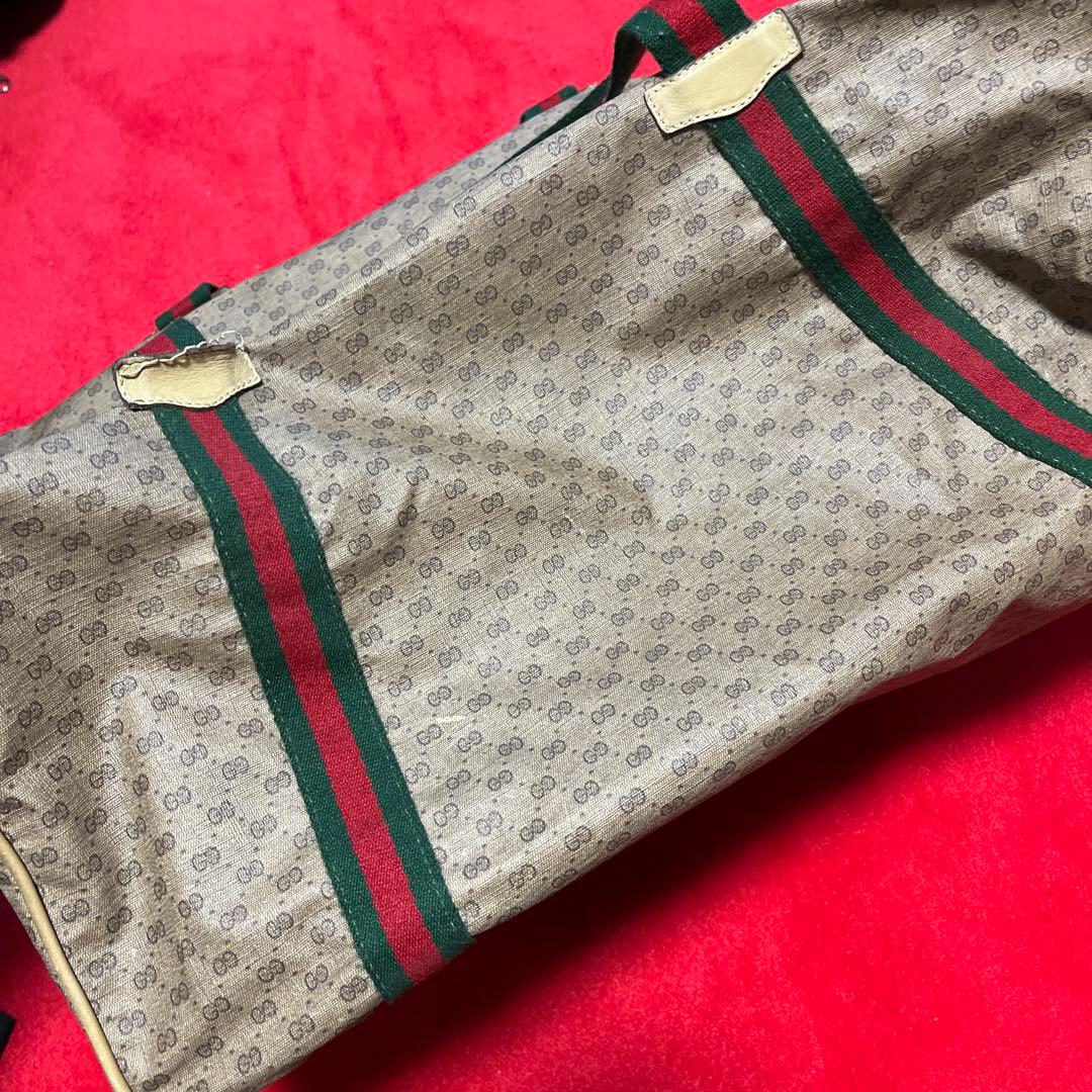 GUCCI グッチ　ボストンバック　シェリー　マイクロ　GG柄　大容量　旅行用