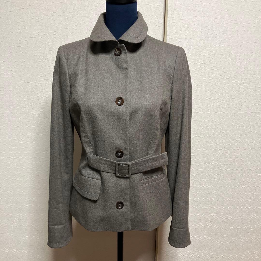 【AGNONA】茶色系ミックス・テーラードステンカラーツーウェイ✨44超美品✨