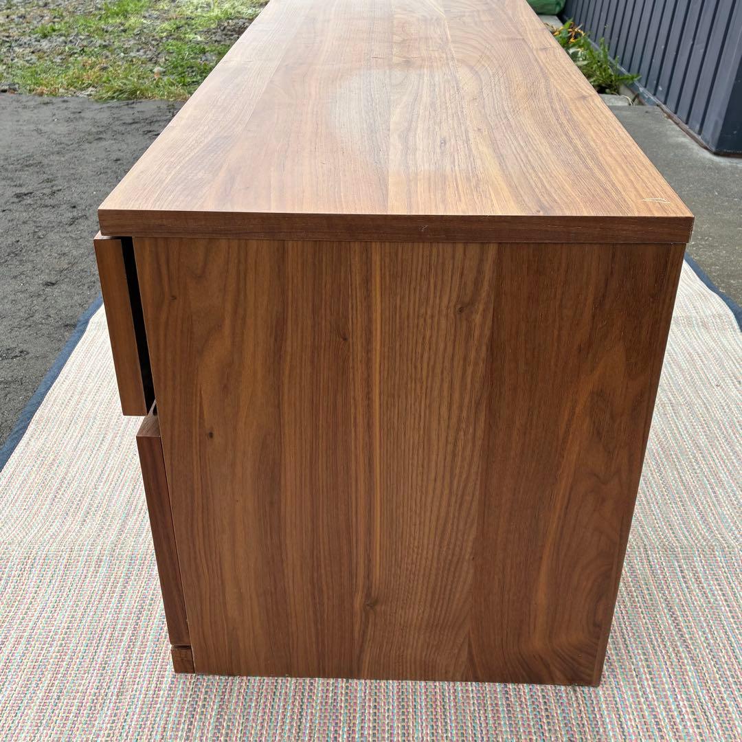 【送料込】無印良品　木製ＡＶラック　テレビ台　ウォールナット材　幅110cm