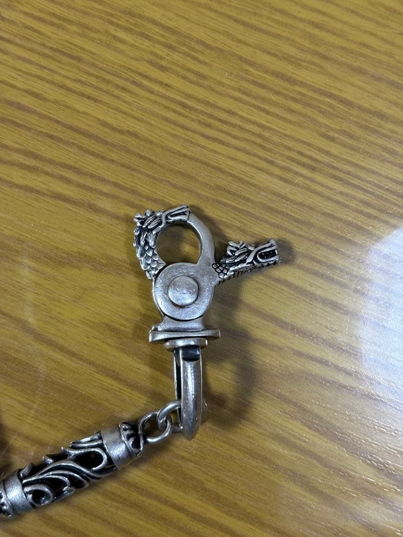 シルバーウォレットチェーン シルバー925 ドラゴン 龍 竜