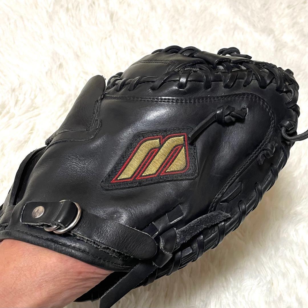 【美品】 ミズノ ビクトリーステージ 硬式 キャッチャーミット 黒 捕手用 厚革