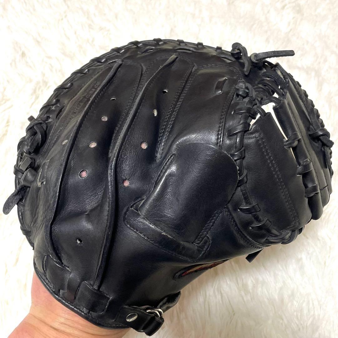 【美品】 ミズノ ビクトリーステージ 硬式 キャッチャーミット 黒 捕手用 厚革