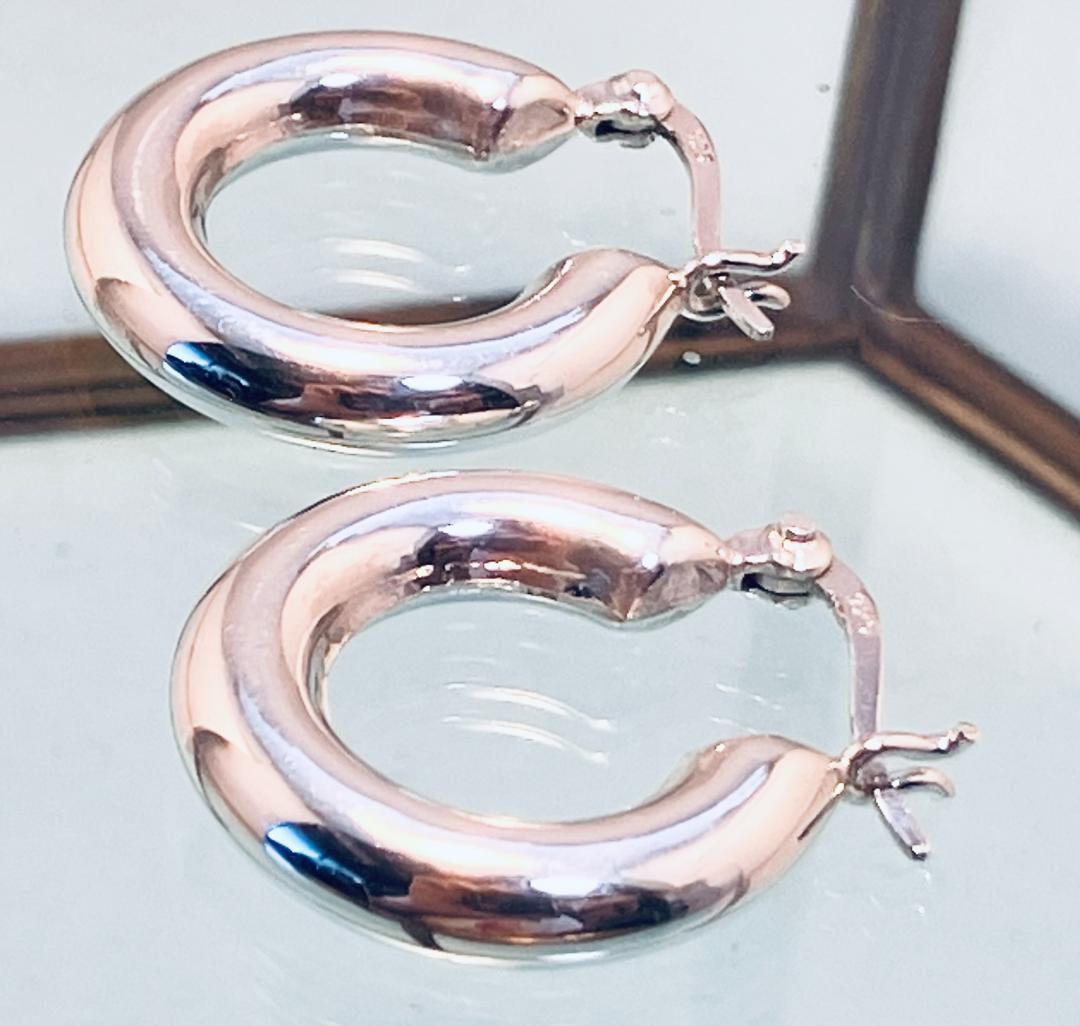 【銀製品】超重厚フープピアス 太さ５mm×外径２０mm