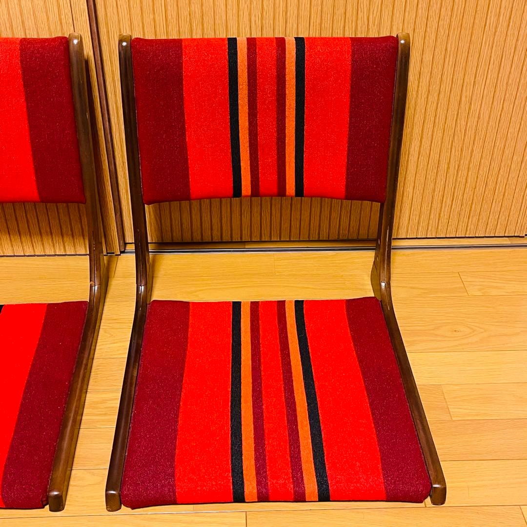 【良品・希少】昭和レトロ ポップ 折りたたみ 和座椅子　ヴィンテージ 2個セット