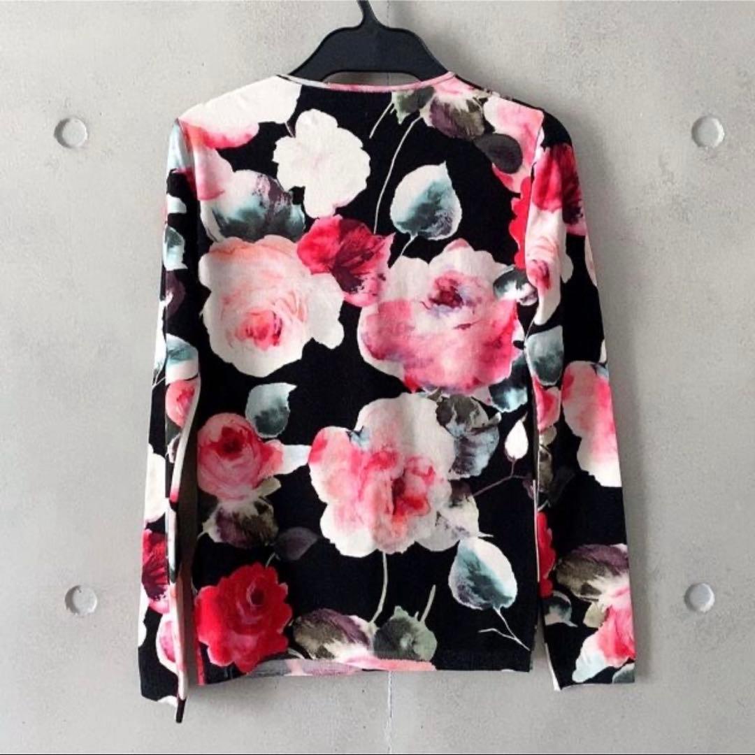 blugirl ブルガール　バラ柄カーディガン　ブルマリン