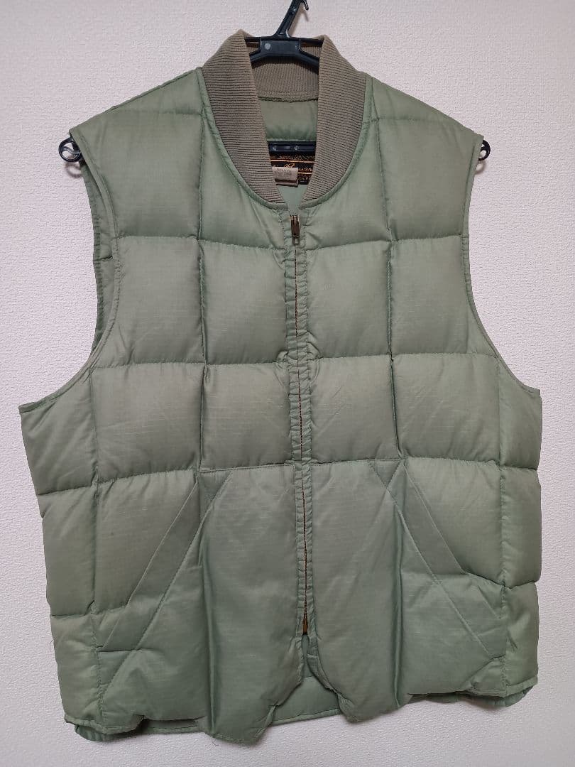 70s 80s USA製 エディーバウアー ダウンベスト リップストップ 40