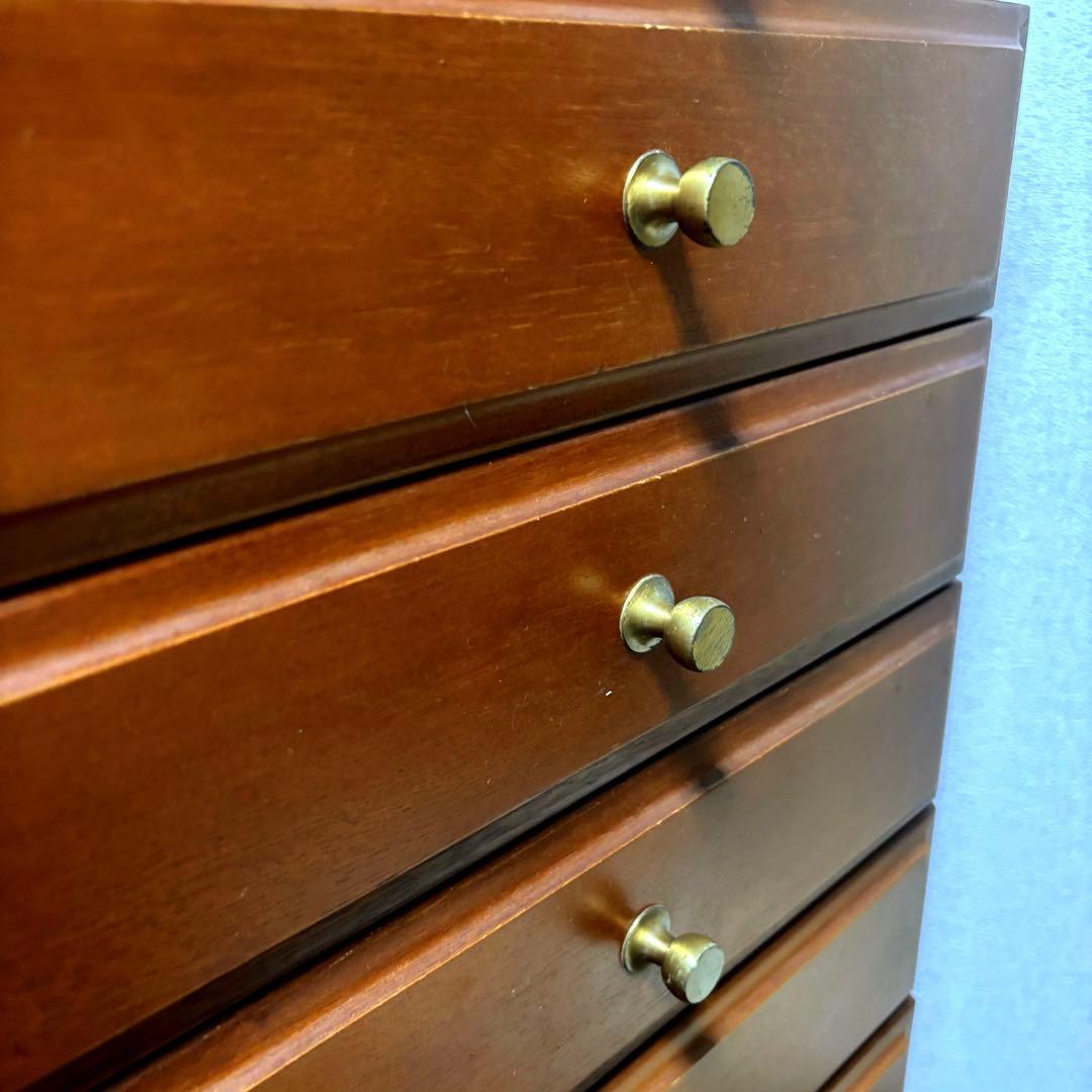 vico様【送料無料・美品】天然木　アンティーク★レトロ　書類チェスト10段B5