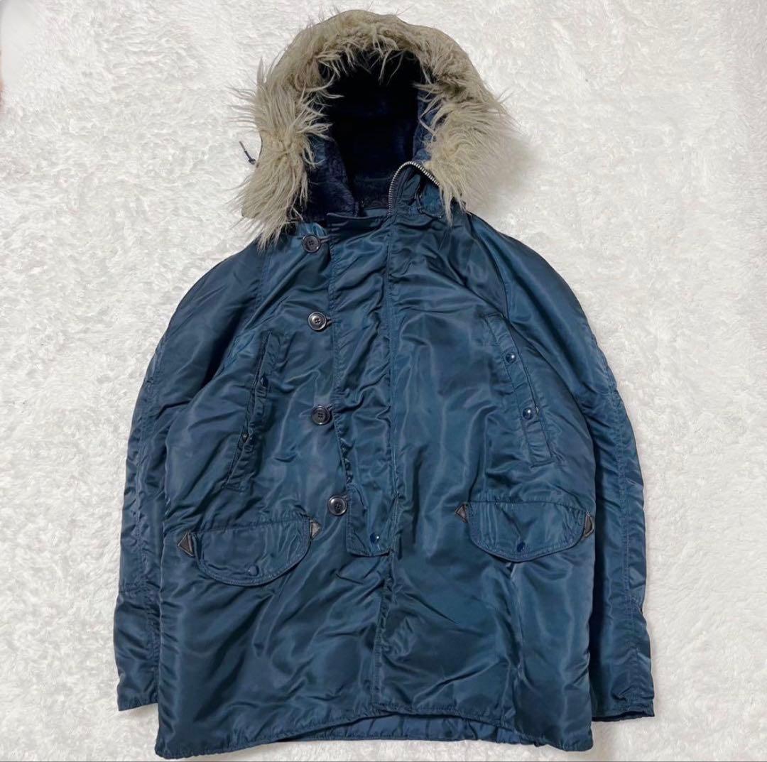 希少色ALPHA N-3B USA製 L IDEAL 90s ネイビー