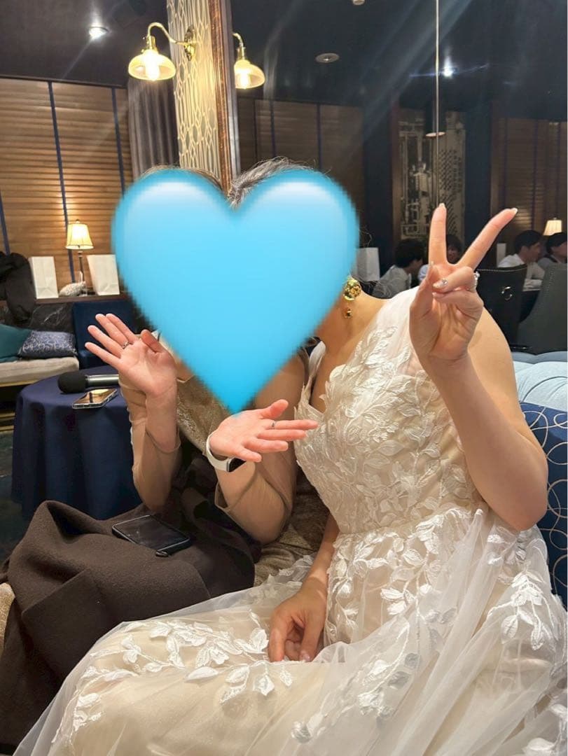 ウェディングドレス　前撮り　2次会　海外前撮り　結婚式　ベージュ