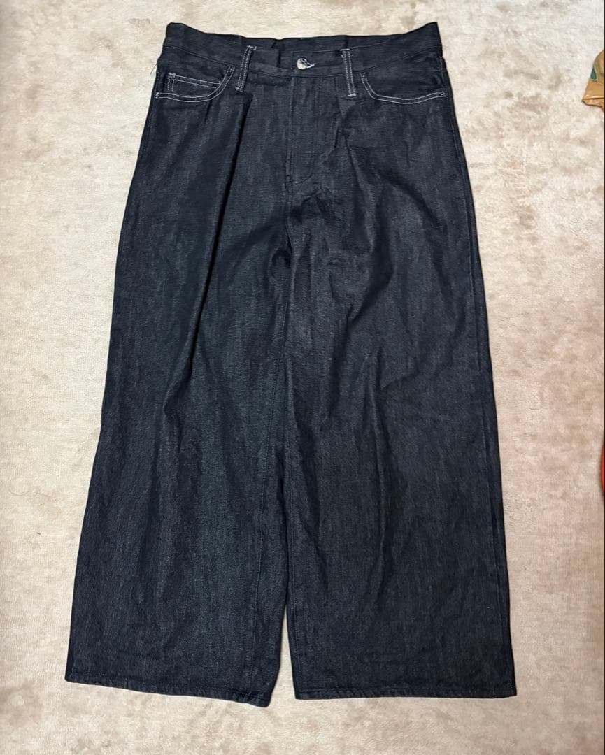 BELVET リジットデニム　ブラック　Lサイズ
