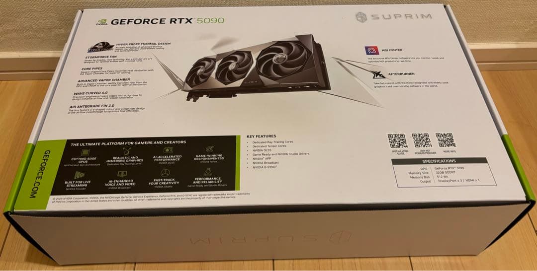 グラフィックボード・グラボ・ビデオカード MSI GeForce RTX 5090 32G SUPRIM SOC