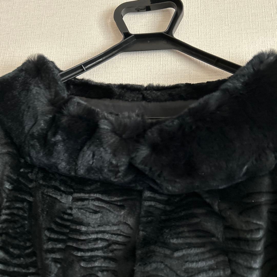 ブラックミンクコート フレアスリーブ
