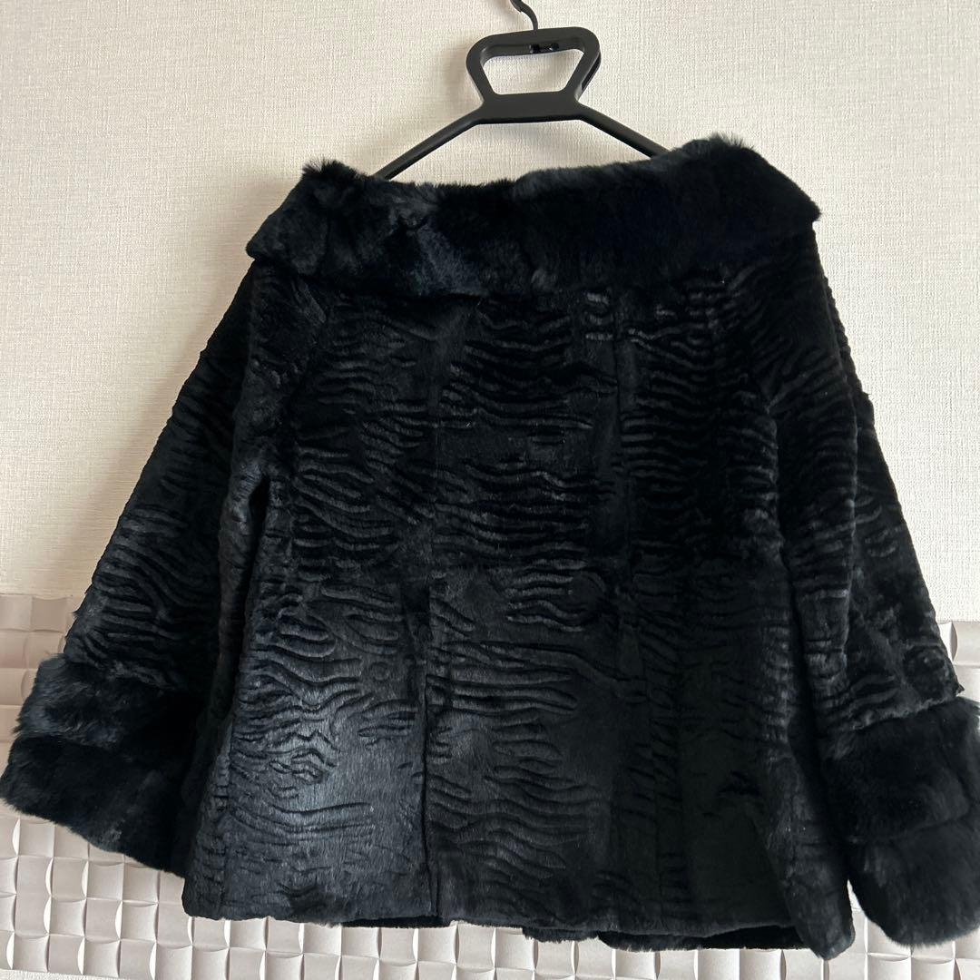 ブラックミンクコート フレアスリーブ