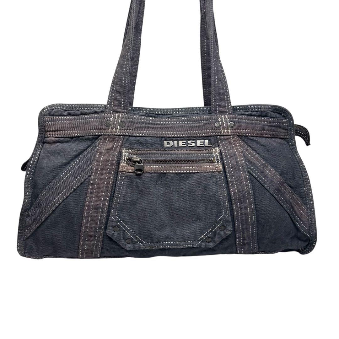 DIESEL y2k アメカジ　インディゴデニム　ハンドバッグ　ウォッシュ加工