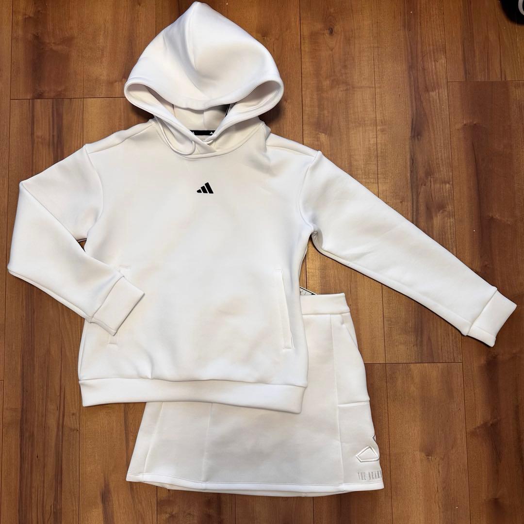 ダンボールニット　セットアップ　ビッグアディダスロゴ　春秋冬　 長袖　フード付き