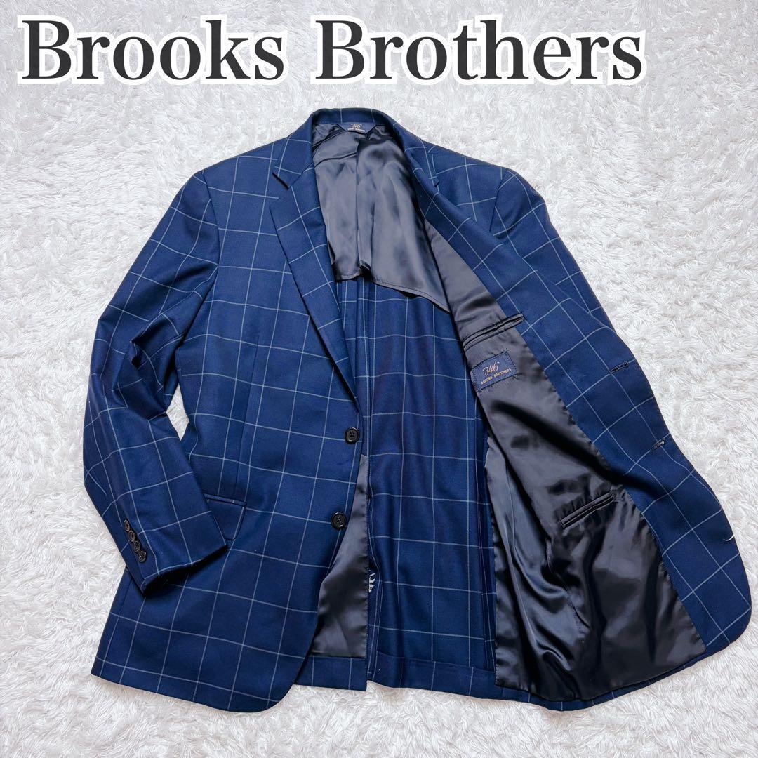 極美品 ブルックスブラザーズ　346 L ウインドウペン テーラードジャケット