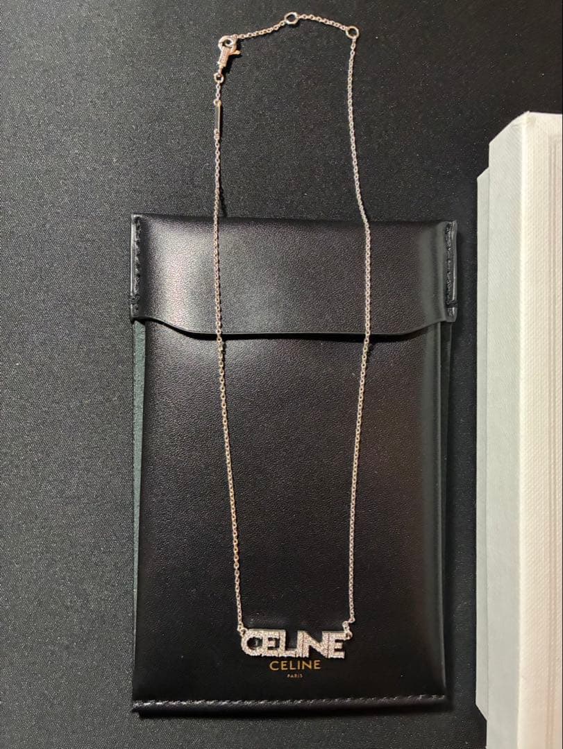 【新品・未使用】CELINE セリーヌ　モノクローム　ストラスネックレス　激レア
