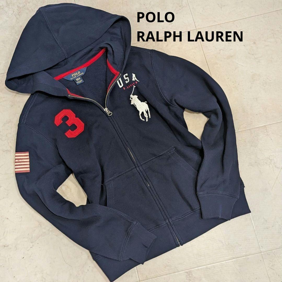 ポロラルフローレン ビッグポニー ジップパーカー 刺繍 ワッペン Y2K
