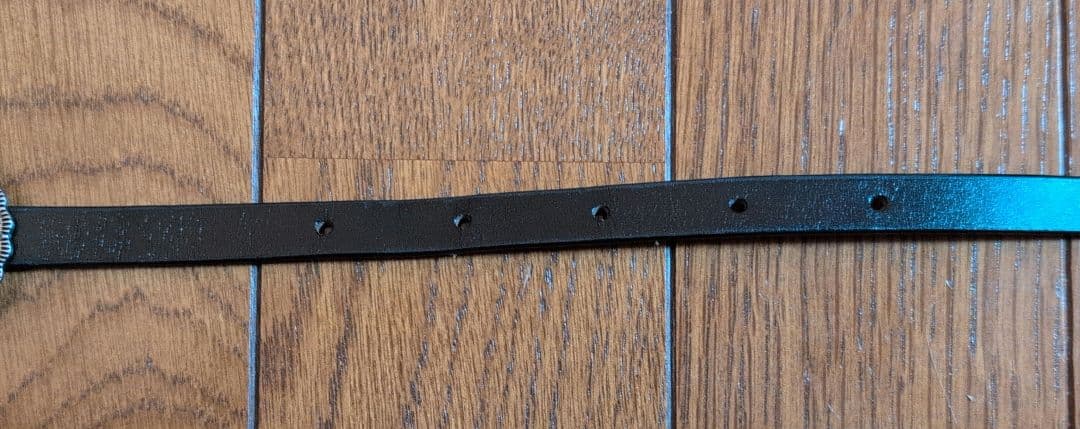 お値下げ　未使用　ラルフローレン　レザー　スキニーベルト　コンチョベルト　黒