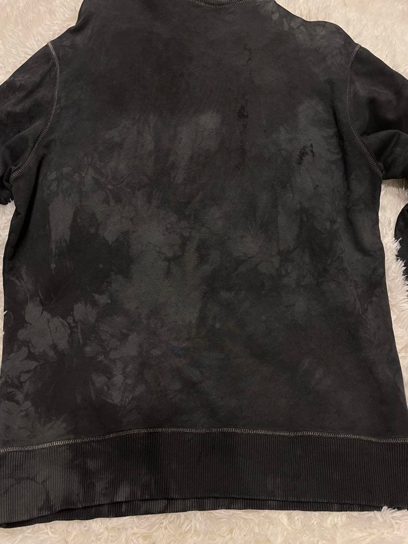 DIESEL 立体ロゴ 独自のムラ染め加工 トレーナー L 黒【圧巻の存在感】