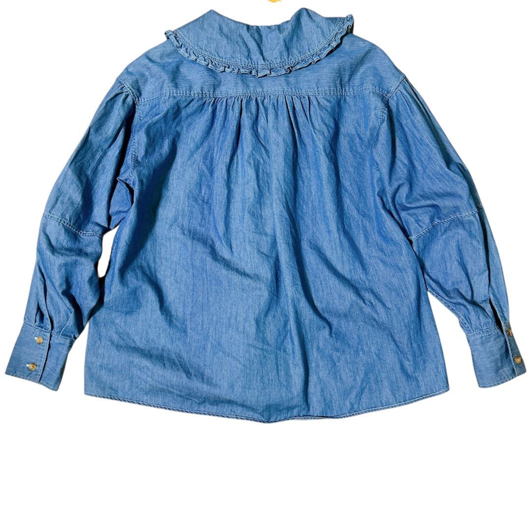 Shinzone デニム フリルブラウス シャツ
