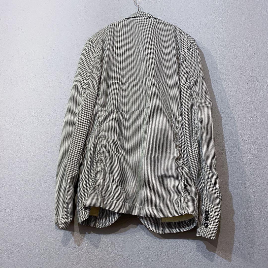 ブラックコムデギャルソン ポリ縮千鳥格子ジャケット サイズM
