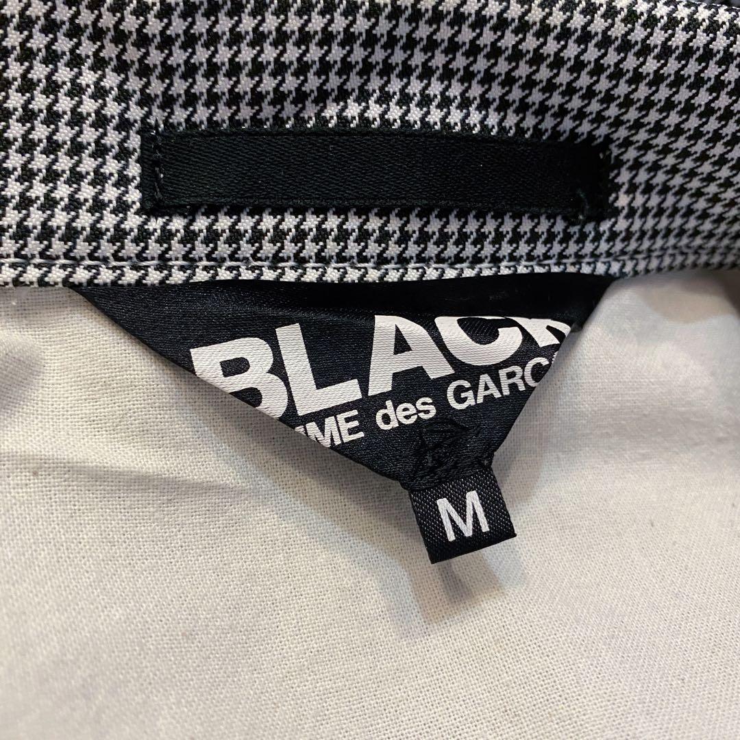 ブラックコムデギャルソン ポリ縮千鳥格子ジャケット サイズM