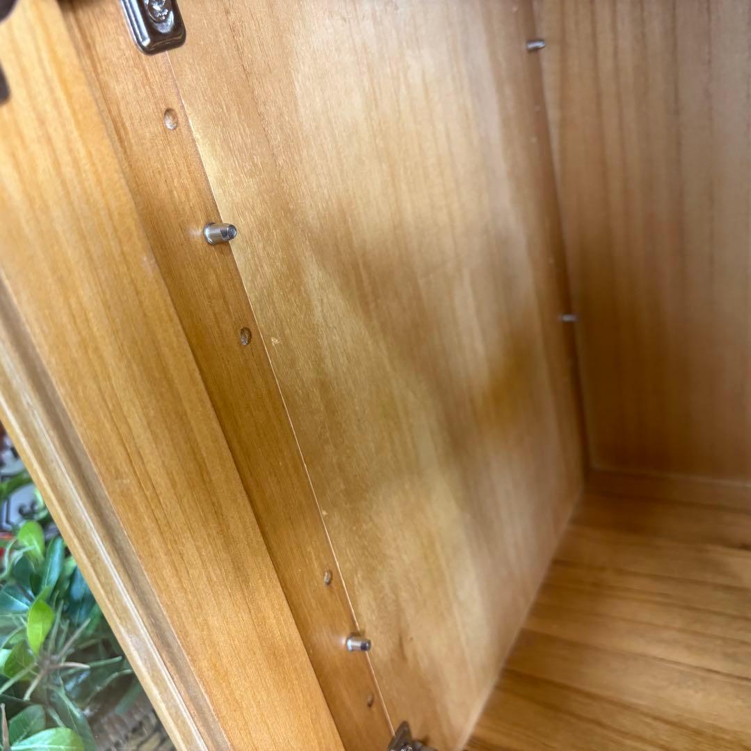 訳あり品【111】ナチュラルウッド桐材天然無垢ガラスキャビネット収納家具チェスト