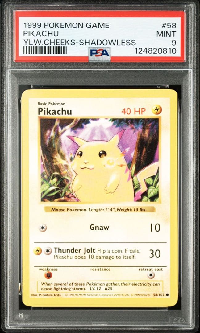 【PSA9】Pikachu ピカチュウ シャドーレス イエローチーク　英語版