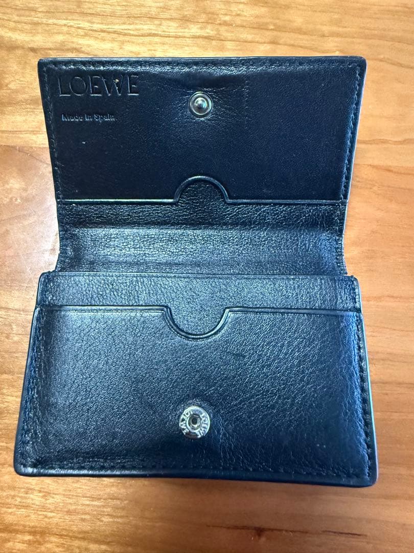 LOEWE 名刺入れ　ブラック　本革　リピートアナグラム
