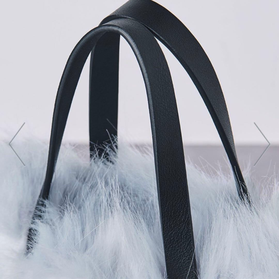 ユナイテッドアローズ　 ビジューブローチ フェイクファー トートバッグ