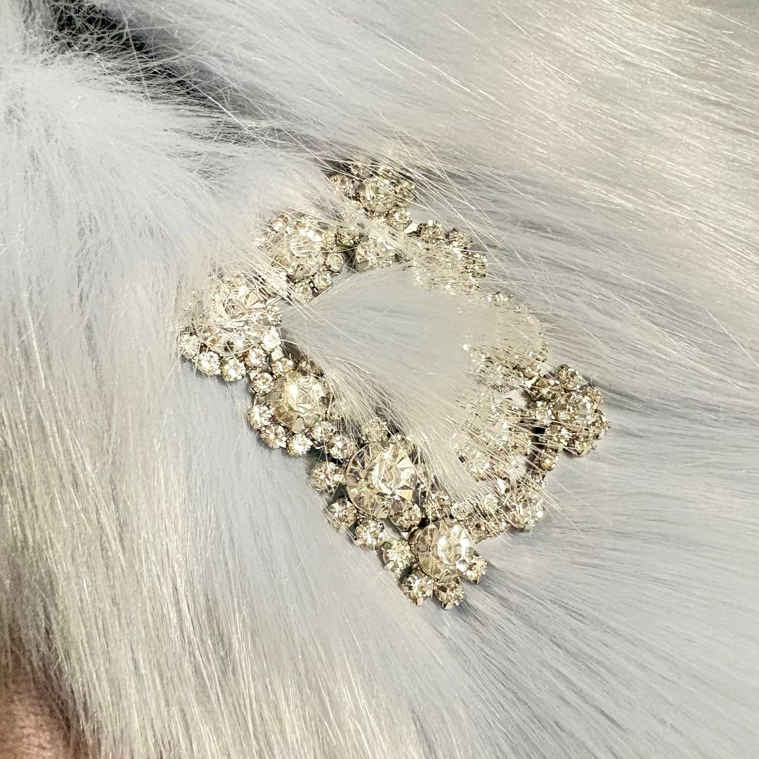 ユナイテッドアローズ　 ビジューブローチ フェイクファー トートバッグ