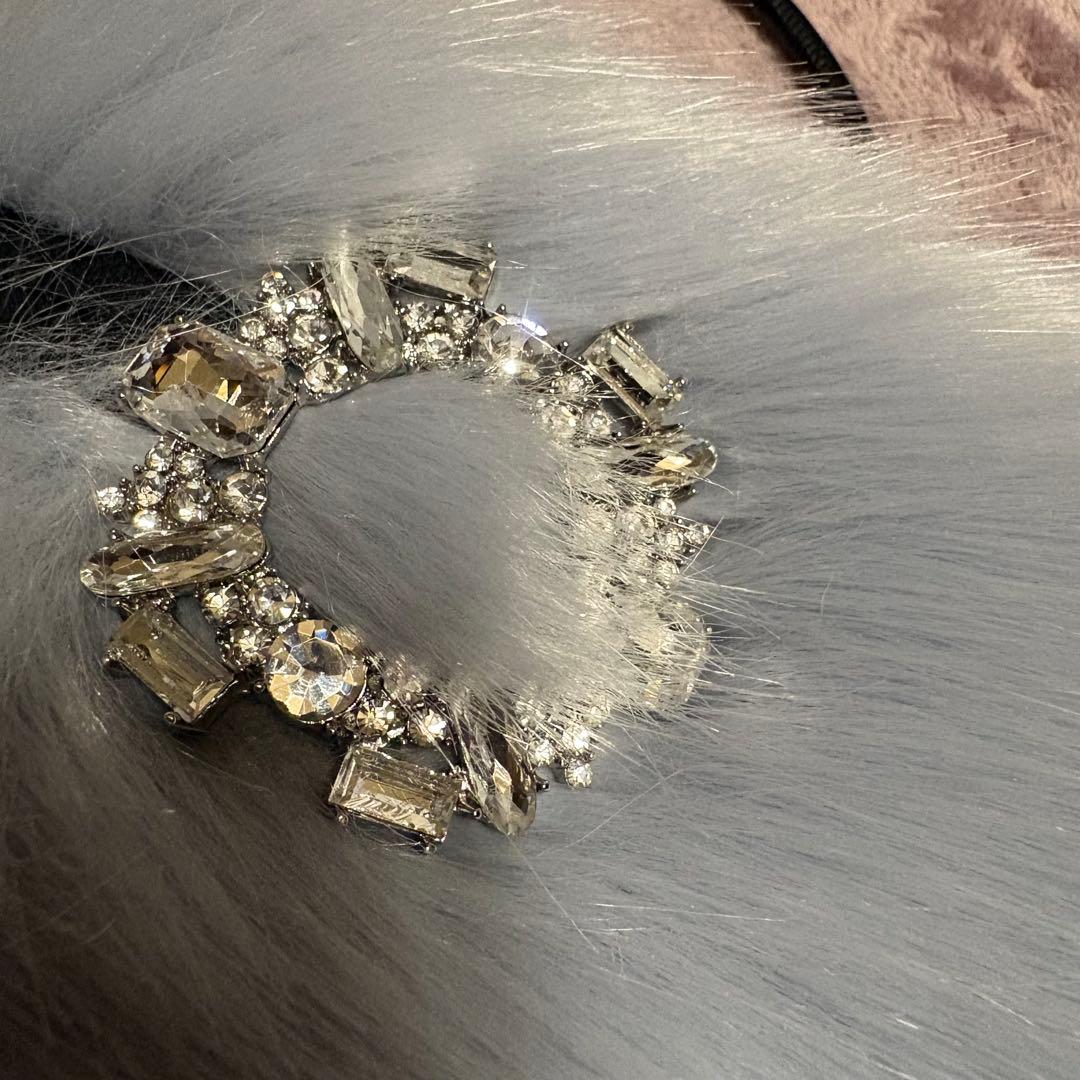 ユナイテッドアローズ　 ビジューブローチ フェイクファー トートバッグ