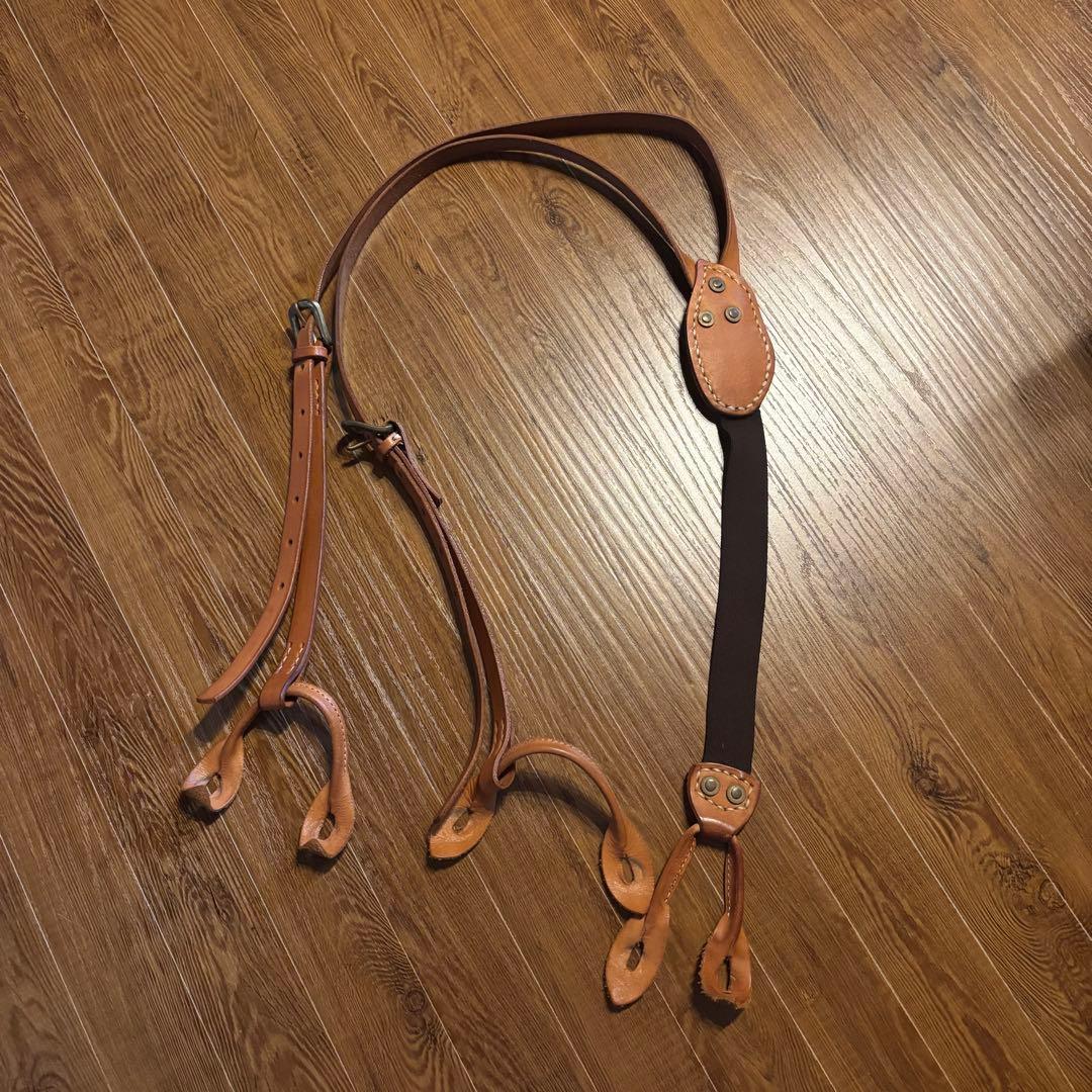 kapital レザーサスペンダー ブラウン