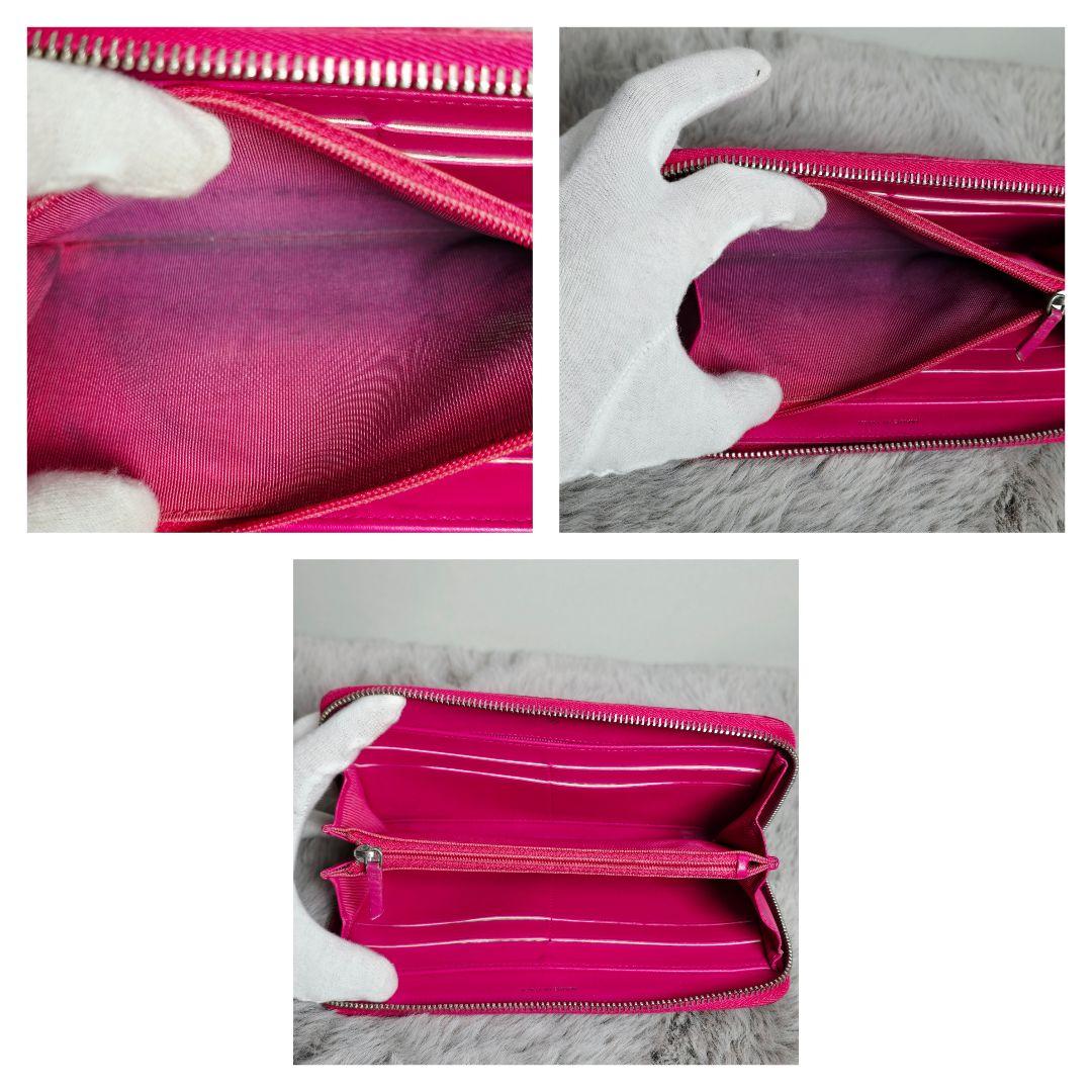 ​【格安・正規品】シャネル 長財布 マトラッセ キャビアスキン ピンク 17番台