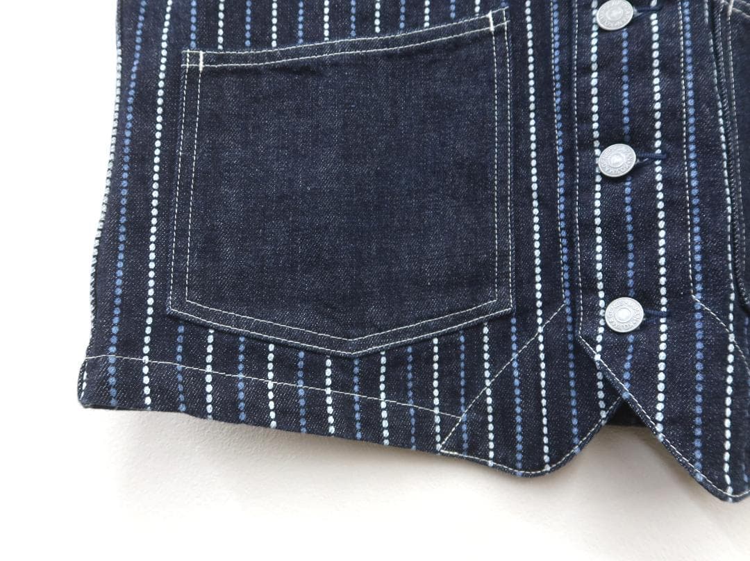 3403 美品 児島ジーンズ バイカラーウォバッシュ ベスト