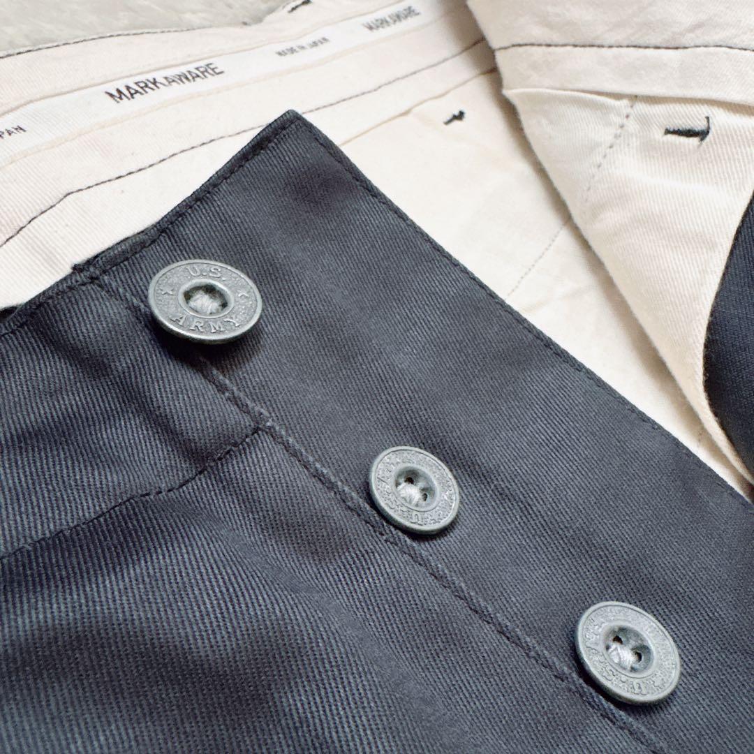 MARKAWARE マーカウェア チノパン ボタンフライ 光沢 日本製