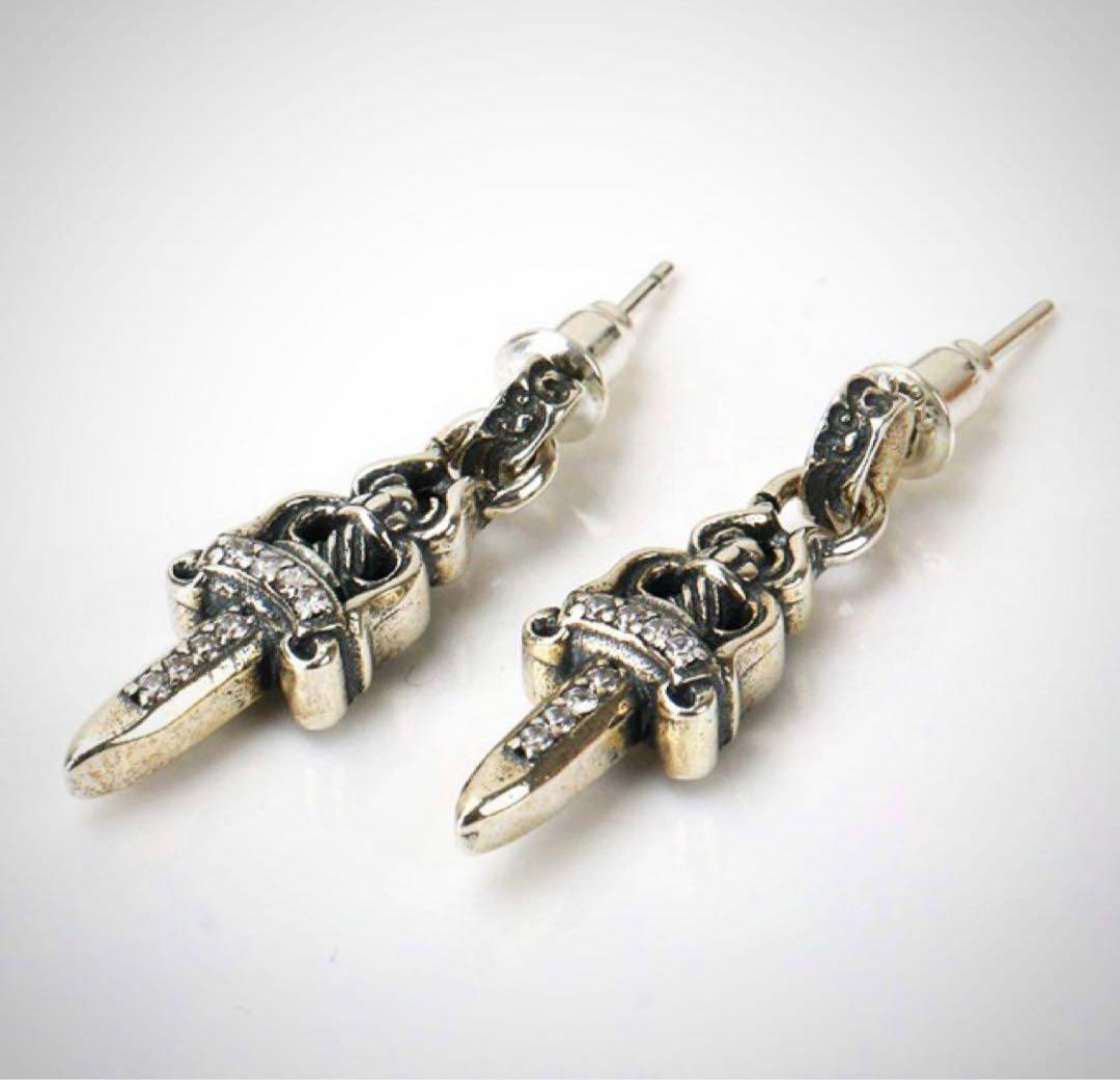 シルバー925 ダガーピアス シルバーピアス 人気 プレゼント 22kgp 両耳