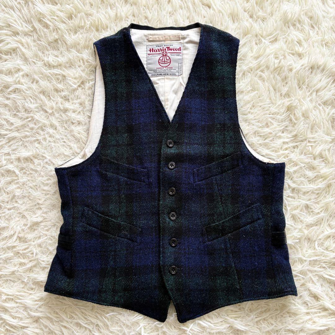 BEAMS+ ハリスツイード ブラックウォッチチェック ジレ ベスト Ｍ