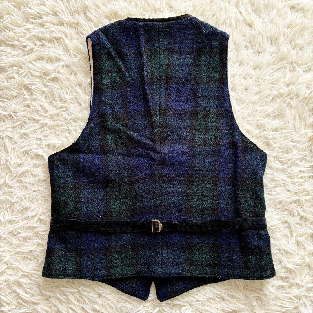 BEAMS+ ハリスツイード ブラックウォッチチェック ジレ ベスト Ｍ
