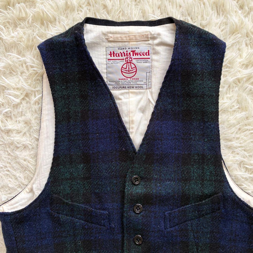 BEAMS+ ハリスツイード ブラックウォッチチェック ジレ ベスト Ｍ