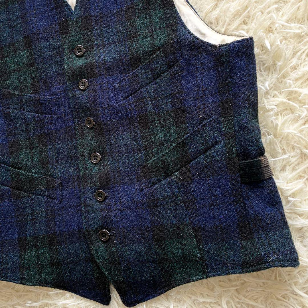 BEAMS+ ハリスツイード ブラックウォッチチェック ジレ ベスト Ｍ