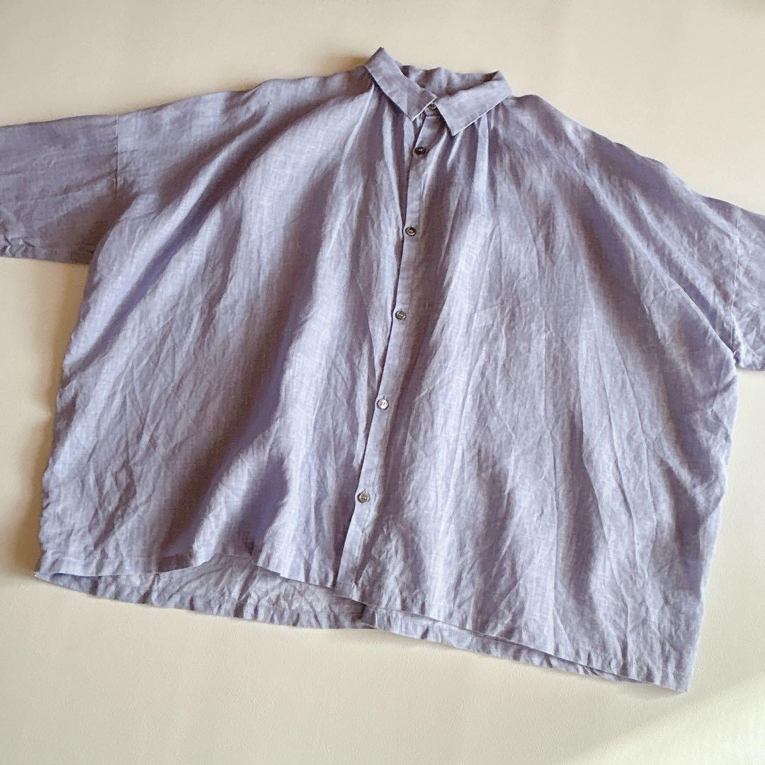 ICHI Antiquite's イチアンティークス ⿻ リネンギャザーブラウス